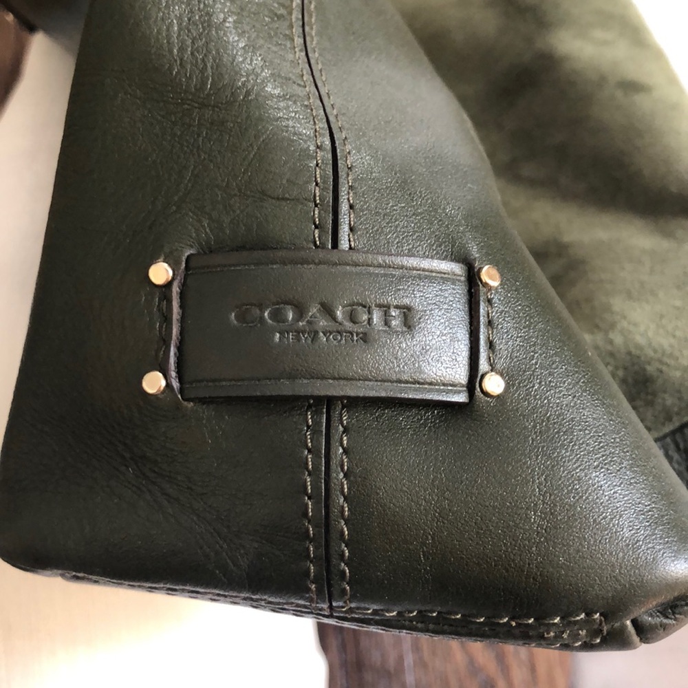 Coach Dark Green Leather Tote